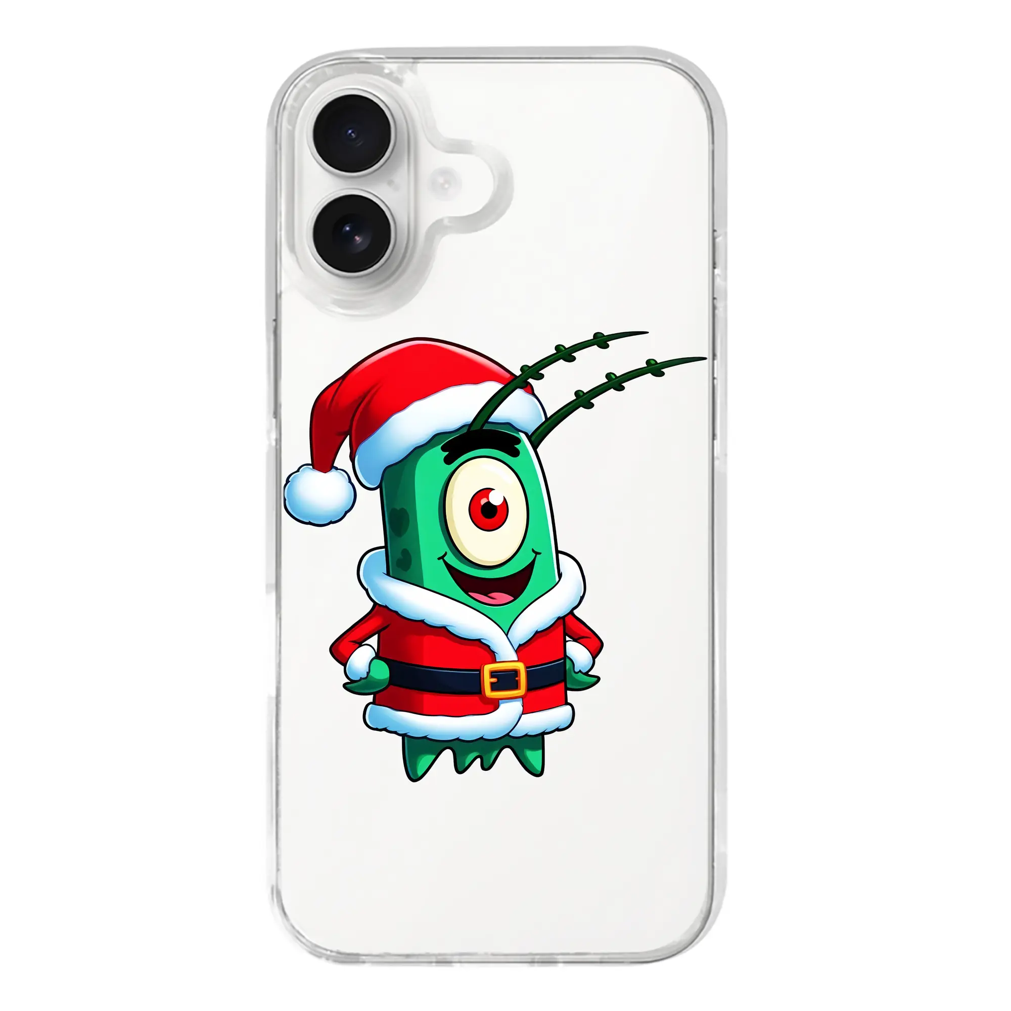 スポンジボブ グッズ プランクトン - iPhone 17シリーズ 透明スマホケース – 薄型・耐衝撃・精密フィット保護カバー